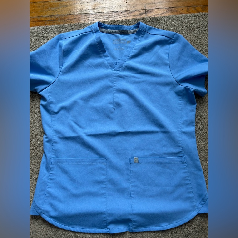 Fabletics Light Blue Scrub jogger set SZ small